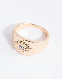 Gold Diamante Star Band Ring - link has visual effect only