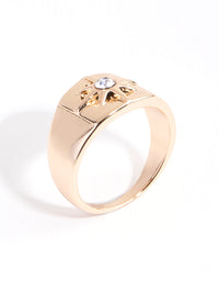 Gold Diamante Star Band Ring - link has visual effect only