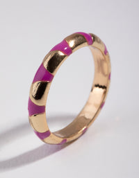 Gold Enamel Thin Band Ring - link has visual effect only