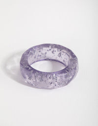 Lilac Acrylic Detailed Band Ring - link has visual effect only