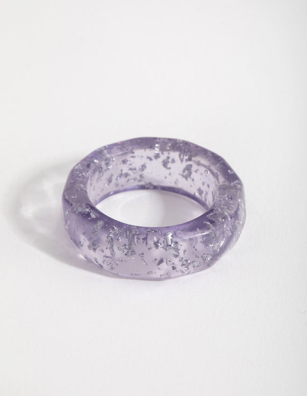 Lilac Acrylic Detailed Band Ring