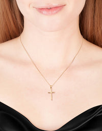 Gold Plated 45cm Cross Necklace - link has visual effect only