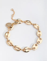Gold Plated Circle Mariner Bracelet - link has visual effect only