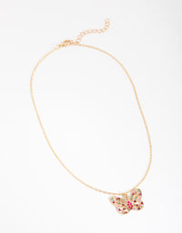 Kids Gold Rainbow Diamante Butterfly Necklace - link has visual effect only