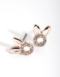 Kids Rose Gold Diamante Bunny Necklace & Earrings - link has visual effect only