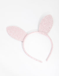 Kids Fabric Glitter Bunny Ear Headband - link has visual effect only