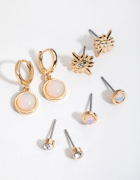 Gold Circle Star Stack Pack Earring - link has visual effect only