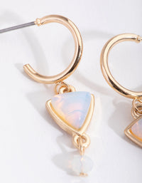 Gold Triple Drop Huggie Earrings - link has visual effect only