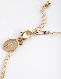 Gold 2mm Figaro Anklet - link has visual effect only