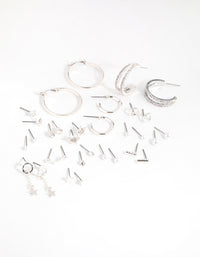 Silver Star Stud & Hoop 16-Pack Earring - link has visual effect only