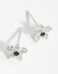 Sterling Silver Cubic Zirconia Stud Earrings - link has visual effect only