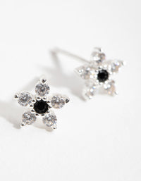 Sterling Silver Cubic Zirconia Stud Earrings - link has visual effect only