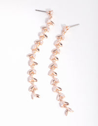 Rose Gold Cubic Zirconia Laurel Drop Earrings - link has visual effect only