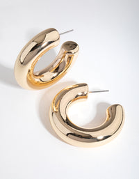 Gold Chunky C-Hoop Earrings - link has visual effect only