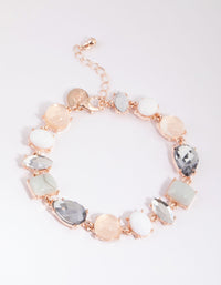 Rose Gold Mixed Shape Stone Bracelet - link has visual effect only