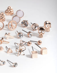 Rose Gold Mismatch Bowtie 20-Pack Earring - link has visual effect only