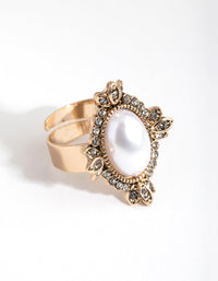 Gold Vintage Pearl Ring - link has visual effect only