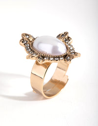 Gold Vintage Pearl Ring - link has visual effect only