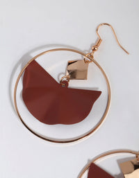 Matte Brown Wave Drop Earrings - link has visual effect only