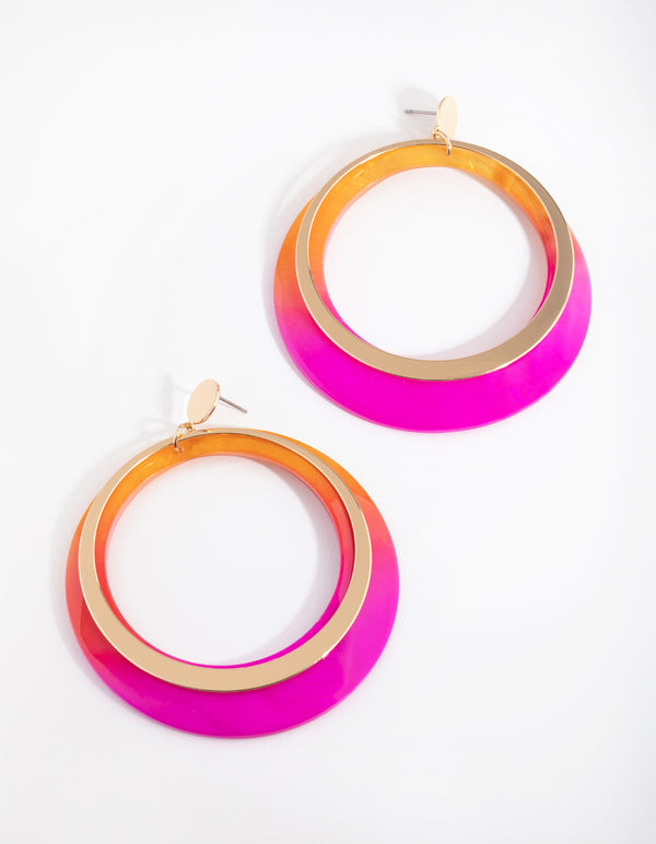 Gold Two Toned Drop Earrings