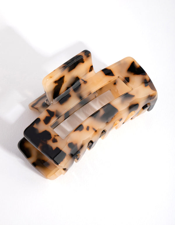 Acrylic Tortoiseshell Rectangle Claw