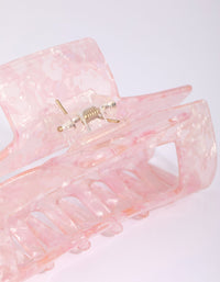 Rectangular Marbled Pink Acrylic Claw - link has visual effect only