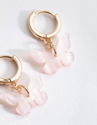 Gold Blush Acrylic Butterfly Huggie Earrings - link has visual effect only