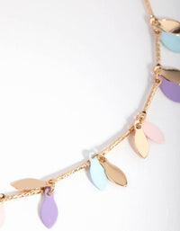 Gold Matte Pastel Leaf Anklet - link has visual effect only