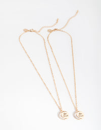 Gold Best Friend Crescent Moon Necklace Pack - link has visual effect only