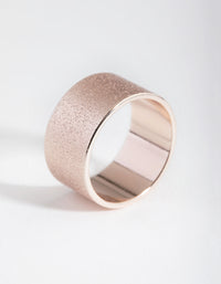 Rose Gold Textured Wide Band Ring - link has visual effect only