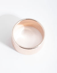 Rose Gold Textured Wide Band Ring - link has visual effect only