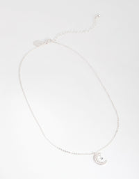 Silver Cubic Zirconia Moon & Star Necklace - link has visual effect only