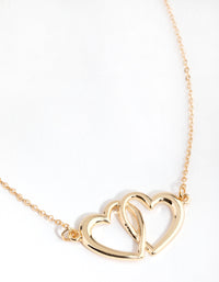 Gold Twin Hearts Necklace - link has visual effect only