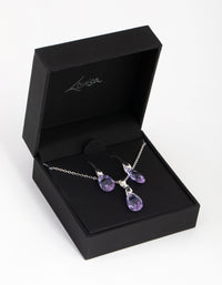 Silver Teardrop Necklace & Earrings Set - link has visual effect only