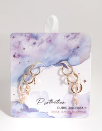 Rose Gold Plated Star & Moon Huggie Earring Pack - link has visual effect only