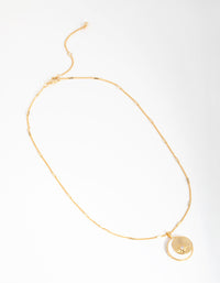 18ct Gold Plated Cubic Zirconia & Shell Moon Necklace - link has visual effect only