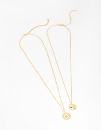 18ct Gold Plated Northern Star Necklace Set - link has visual effect only