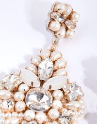 Statement Diamante & Pearl Teardrop Earrings - link has visual effect only