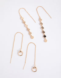 Gold Circle & Disc Earring Set - link has visual effect only