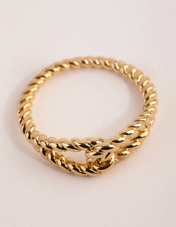 Gold Plated Twisted Knot Ring