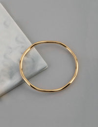 18ct Gold Plated Brass 3.5mm Wavey Bangle - link has visual effect only