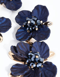 Gold Large Pearlised Flower Drop Earrings - link has visual effect only