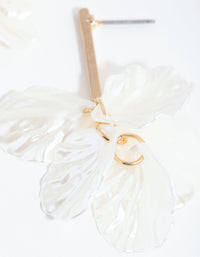 Gold Pearlised Petal Drop Earrings - link has visual effect only