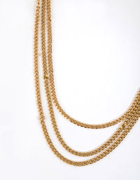 Gold Plated Surgical Steel Layered Curb Necklace - link has visual effect only