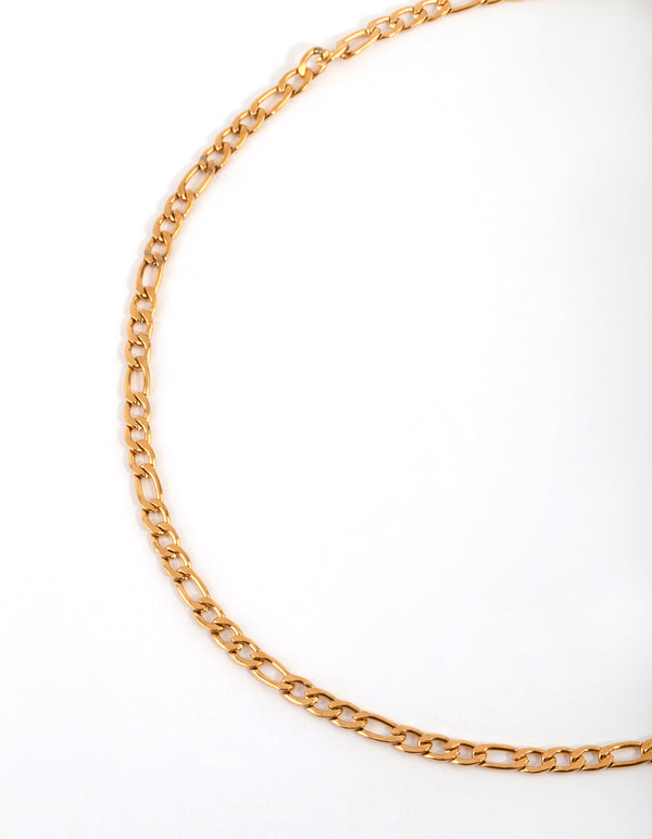 Gold Plated Surgical Steel Figaro Necklace