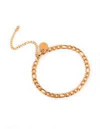 Gold Plated Surgical Steel Figaro Bracelet - link has visual effect only