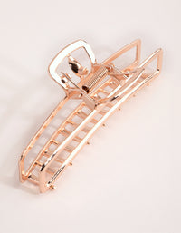 Rose Gold Metal Rectangle Curve Claw - link has visual effect only