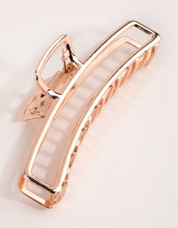 Rose Gold Metal Rectangle Curve Claw - link has visual effect only