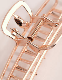 Rose Gold Metal Rectangle Curve Claw - link has visual effect only