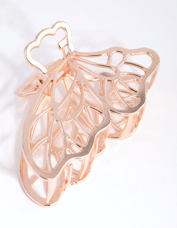 Rose Gold Cut Out Butterfly Claw Clip